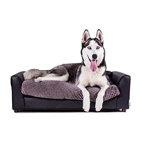 Keet Fluffy Deluxe Pet Bed, Charcoal, Large (40x23x13) Cover