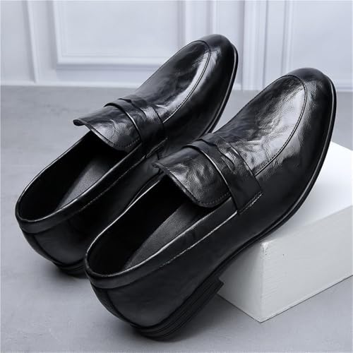 Men's Genuine Leather Slip On Loafers Spring Fashion Korean Style Soft Sole Casual Dress Shoes Comfortable Versatile Trendy Footwear4