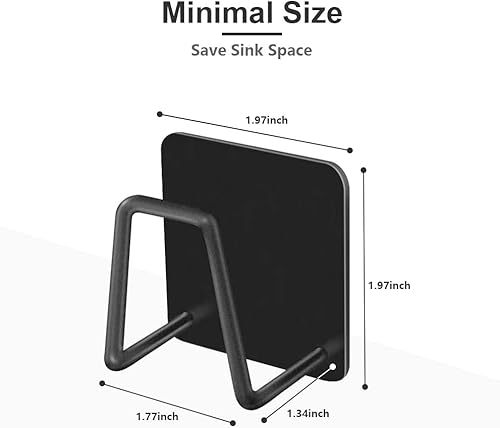 Miniatura 6 de ESINAM 2 soportes de esponja para fregadero de cocina, soporte de esponja pequeño adhesivo fuerte, resistente al óxido e impermeable, tamaño mínimo,