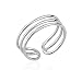 Chuvora 925 Sterling Silver Horizontal Three (3) Thin Lines Simple Band Minimalist Toe Ring, 7mm