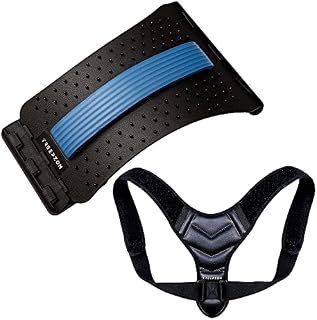TREEPZON Multi-Level Back Stretcher with Posture Corrector | 3-Level Lumbar Back Massager | Adjustable Back Straightener Support for Neck, Back & Shoulder