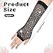 Long Rhinestone Fingerless Fishnet Gloves, Long Rhinestone Fish Net Arm Sleeve Sparkly Glitter Fashion Neon Fingerless Fishnet Gloves Emo Goth Punk 80s Party Cosplay Costume Accessories (Black)