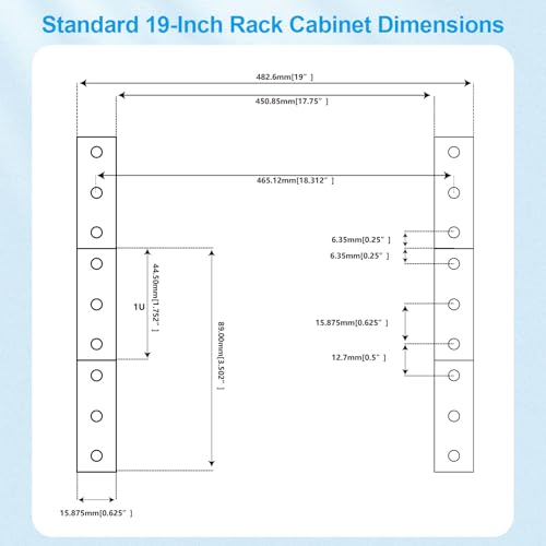 Image of 1U PDU Horizontal Rack Mount Power Strip Overload Protector | 10 NEMA 5-15R Outlet, 100V-240V /15A, 1800 Joules, 10 Independent LED Switches, 6ft Cord