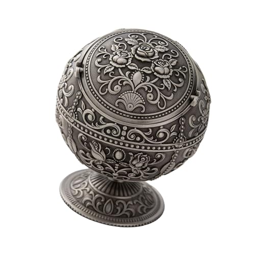 Posacenere in metallo con coperchio girevole, struttura in metallo, pulizia secondaria rapida 30, per interni ed esterni, essenziale per esterni