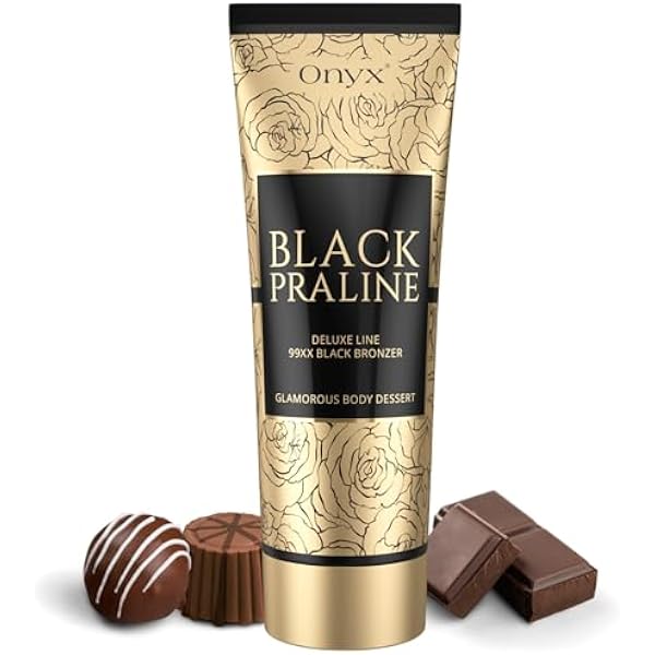 Onyx Black Praline - ciemny balsam do opalania w solarium, intensywnie brązujący Black Bronzer, natychmiastowy efekt czekoladowej opalenizny