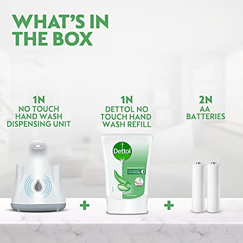 Dettol Handwash No-Touch Automatic Soap Dispenser Device, 250ml with Aloe Vera Refill | Aloe Vera & Moisturizer | 10X Better Protection from Germs - Image 5