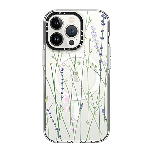 Coque transparente iPhone 13 Pro CASETiFY MagSafe motif floral antichoc militaire
