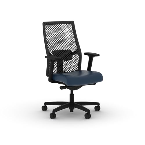 Image of HON Ignition 2.0 ReActiv Ergonomic Office Chair, Mesh Desk Chair with Lumbar Support, Advanced Synchro‑Tilt, Height and Width Adjustable Arms, Swivel Wheels, Black Frame, Ocean