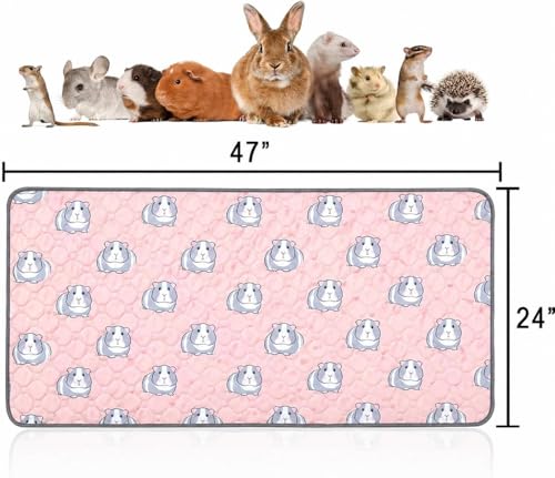 Image of 2 pcs Guinea Pig Cage Liners - Washable Guinea Pig Pee Pads, Waterproof Reusable & Anti Slip Guinea Pig Bedding Fast and Super Absorbent Pee Pad for Small Animals Rabbit Hamster Rat (2)