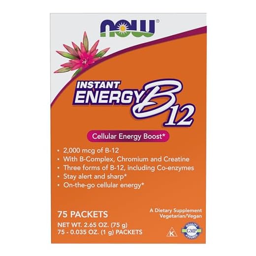 NOW Supplements, Instant Energy B-12 (2,000 mcg of B-12 per packet), Cellular Energy Boost*, 75 Packets
