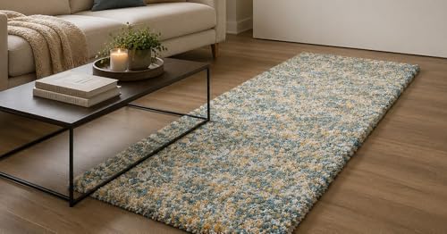 Image of Carpet for Living Room, Bedroom and Hall Handmade Microfiber Cozy Soft and Fluffy Shaggy Area Rug with 2 inch Thick Anti Skid Carpet [2x5 Feet Multi 17]