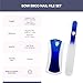 BONA Fide Beauty Glass Nail File Manicure Set, 2-Pieces Blue Ergonomic Comfort Grip Bow Ergofile for Gentle & Efficient Filing, Nail Care Tools Genuine Czech Glass