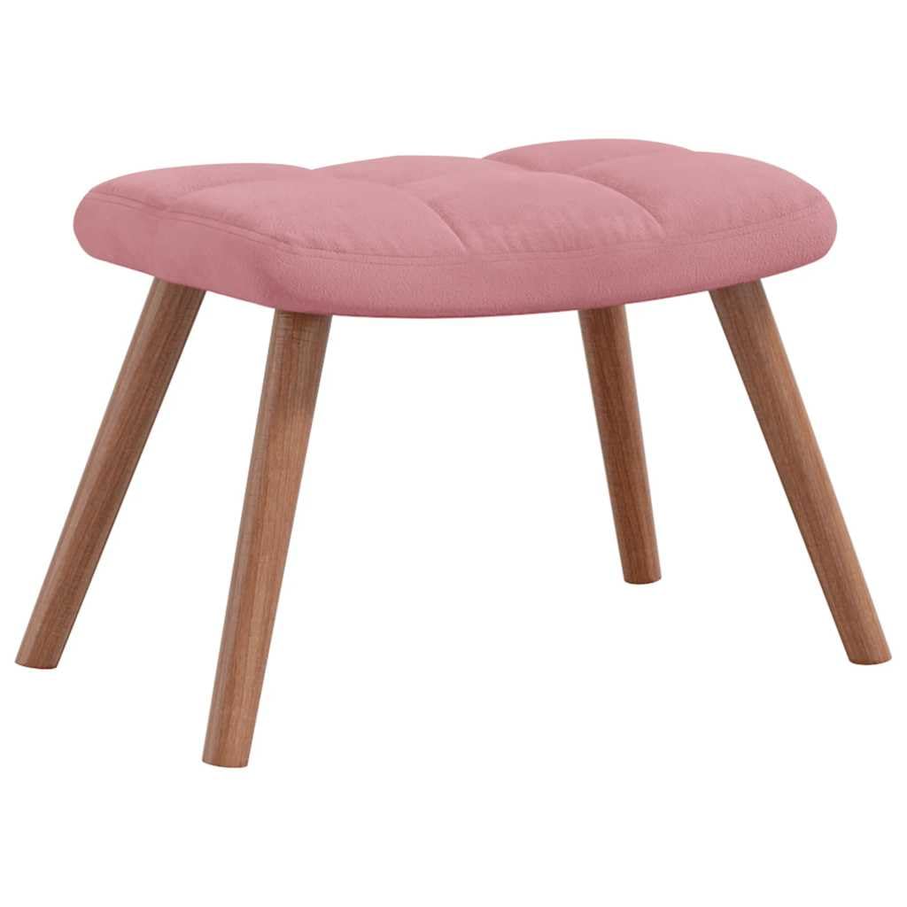 Mecedora moderna para interior con taburete, mecedora con estructura de acero y acolchado grueso, silla de relax con suave terciopelo rosa