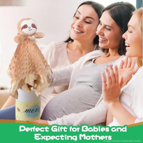 Image of Baby Security Blanket, Soft Baby Lovey Toy Blanket for Boys and Girls, Snuggle Toy Lovie Newborn Gift, Unisex Nursery Bed Blankets Sloth16 Inch