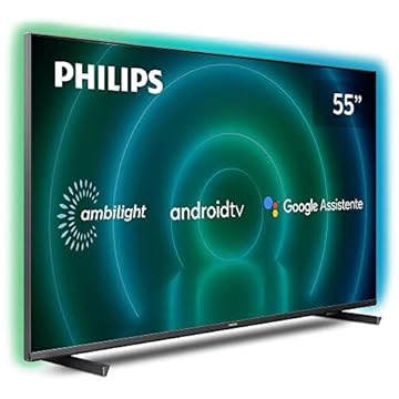 PHILIPS Android TV Ambilight 55" 4K 55PUG7906/78, Google Assistant Built-in, Comando de Voz, Dolby Vision/Atmos, VRR/ALLM, Bluetooth 5.0