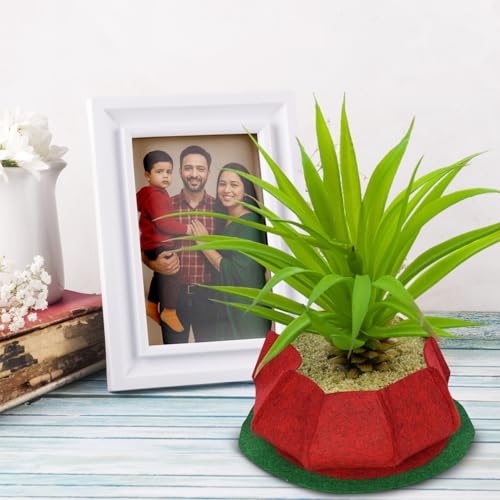 Image of Geo Fabric Grow Bags for Plants 10X3 Inch (Pack of 2) | 400 GSM Heavy Duty UV-Protected Round Maroon Colour Plant Bags for Terrace and Vegetable Gardening | Strong & Reusable|