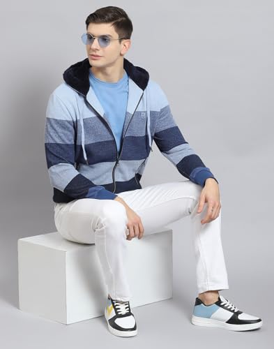 Image of Monte Carlo Beige Stripes Sweatshirt | Stylish Sweatshirt for Men | Soft Comfortable Casual Winter Wear for Men's