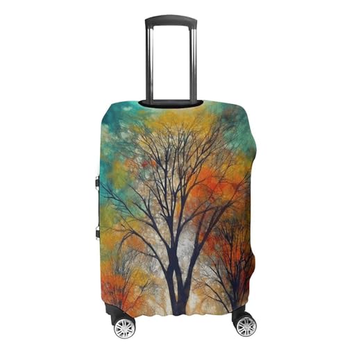 Travel Luggage Cover Elastic Washable Suitcase Cover Fashion Scratch-Resistant Baggage Covers Colorful Life Trees Suitcase Protector Fit 18-32 Inch Luggage4