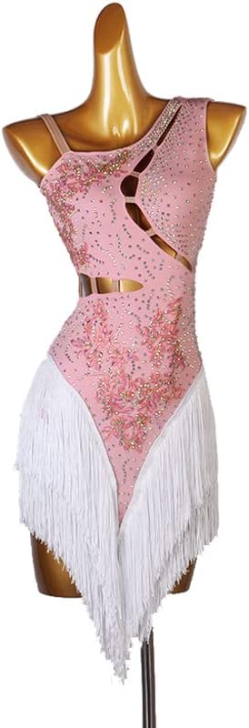 Vestidos de baile latino con flecos para mujer, para competición profesional, Cha Cha, Tango, disfraz de salón de baile