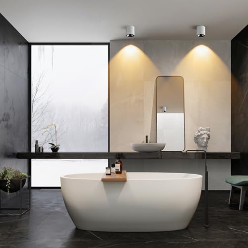 Image of JAYMP Modern LED Ceiling Spotlight 3000K Dimmable 24W White Surface Mount Cylinder Down Light for Living Room Hallway Laundry Room