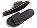 Produktbild ARRIGO BELLO Badelatschen Herren Klettverschluss Latexsohle Pantoletten Badeschlappen Leder Schlappen Sommer Beach Pool Sandalen Größe 41-46(grau,42)