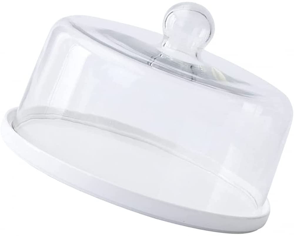 Soporte para tartas con cúpula para tartas con tapa de cristal, bandeja de postre con tapa para boda, fiesta, cena