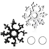 ❄ [Multiherramientas 20 en 1] ⚙ Una multiherramienta Snowflake 20 en 1 contiene 20 herramientas increíbles. Se pueden utilizar como llaveros, abrebotellas, destornilladores pequeños de cabeza Phillips, destornilladores de cabeza plana, llaves hexagonales, etc. Herramienta perfecta para entusiastas militares.