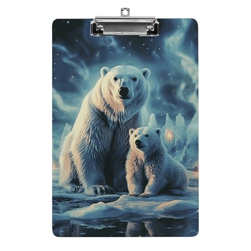 Porte-bloc en acrylique A4 à clip métallique robuste motif ours