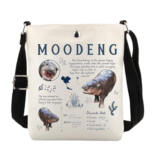 MAOFAED Cute Moo Deng Hippo Gift, Hippo Crossbody Bag, Hippo Lover Gift, Hippo Gift Idea, Hippo Moo-Deng Gift
