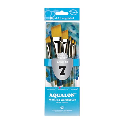 Aqualon Royal & Langnickel Angular Artist Brush Set, 7-Piece #TOP1