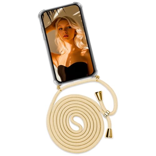 Cordon de téléphone portable pour iPhone Air coque jaune doré idéale en voyage