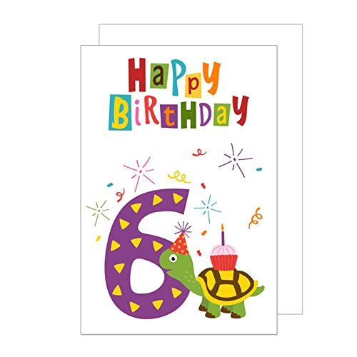 Edition Seidel Carte d'anniversaire exclusive de qualité supérieure pour 6e anniversaire avec enveloppe - Carte de vœux pour enfants et garçons et filles 6 ans Cover