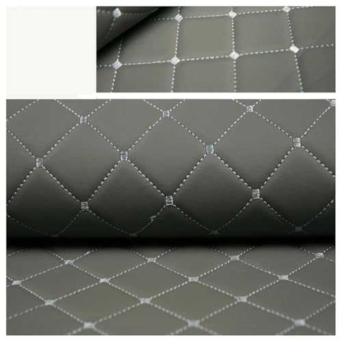 Tissu similicuir matelassé au mètre vinyle étanche gris foncé ameublement