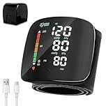 Nzkeuf Wrist Blood Pressure Monitor, Accurate Blood Pressure Machine with LCD Screen, Rechargeable Wrist BP Monitor with Broadcast, Compact Portable Cuff for Adult & Senior for Home, Office, Travel