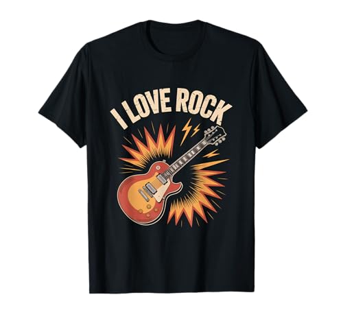 Classic Retro Rock Guitar Enthusiast Vibe - J'aime le rock, la musique pour guitare, Vibes Energy T-Shirt
