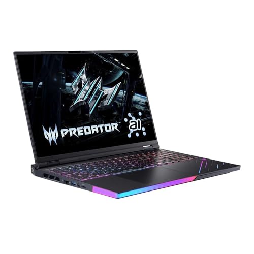 Image of Acer Predator Helios 16 AI Gaming Laptop + Security Essential Anti-Virus (3-Year) Bundle - 16 inch WQXGA 240Hz OLED, Intel Core Ultra 9 275HX, NVIDIA GeForce RTX 5090, 64GB DDR5, 2TB SSD, WiFi 7