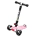 LLRZ Globber Trotinette Scooter en Bas Âge 2-12 Ans Scooter pour Les Enfants avec Roues Flash PU Roues de Guidon Réglable pour Les Garçons Girls Cadeaux Freestyle (Color : Pink)