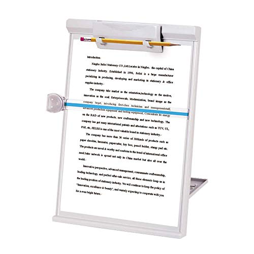 Lenhart Réglable Pliable Bureau Support à copie Chevalet de Format de Papier A4 Type lecture Support Copyholder, 35,1 x 22,9 cm, Gris
