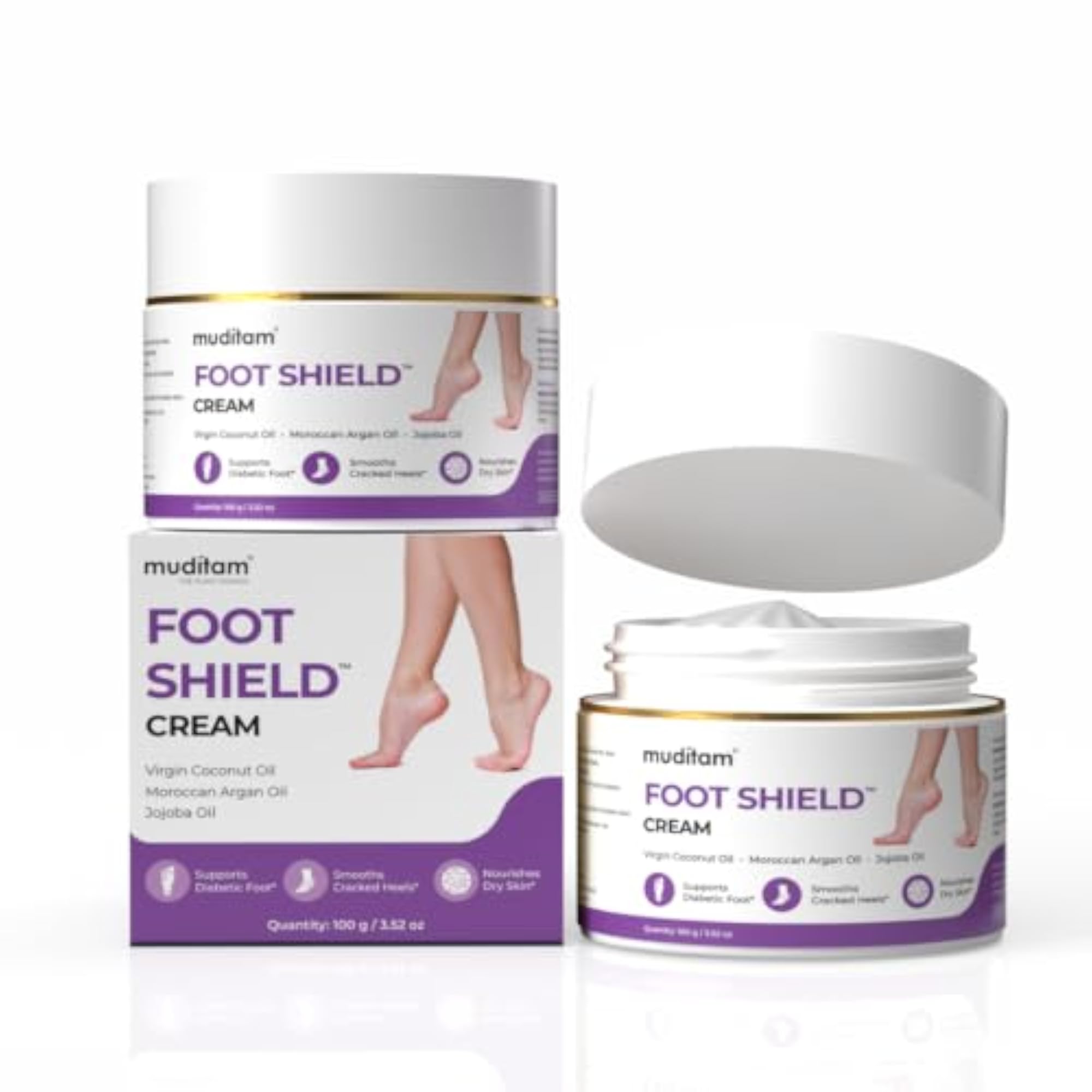 Foot Shield Cream for Dry & Cracked Heels, Deep Moisturizing
