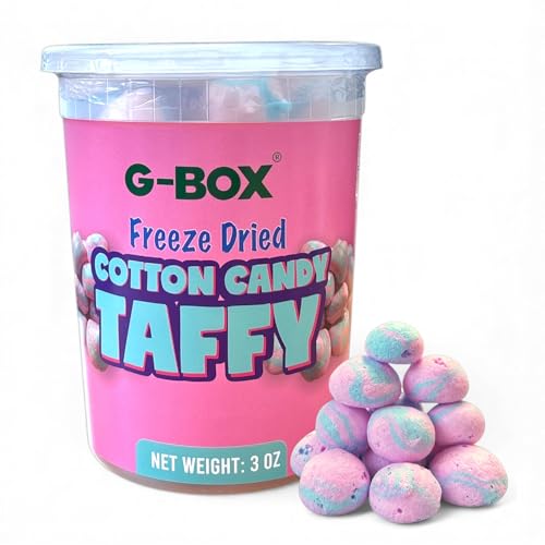 G-BOX Freeze Dried Taffy| Freeze Dried Pink Cotton Candy| TikTok Trend Items, Crunchy, Featuring Old School Candy Vibes, Perfect for Fans of vintage and retro Candies