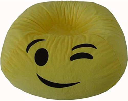 Wink Durable Polyester Fabric Double-Stitched Seams Ergonomic Seating Position Bean Bag, Dimensions 28Lx28Wx14H