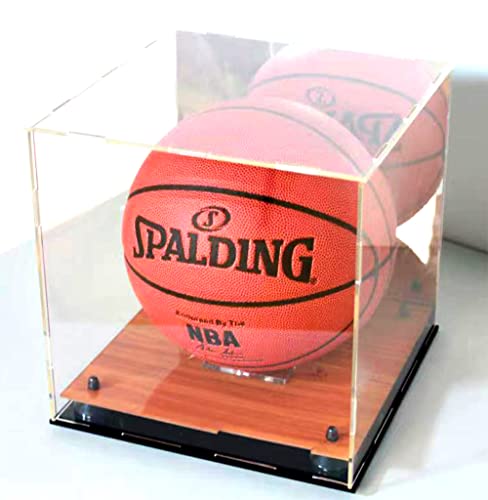 Square Shape Basketball Soccer Ball Acrylic Display Case Showcase Box Wood Floor UV Protection Sports Full Mirror Memorabilia - Image 5
