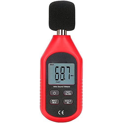 Decibel Meter Noise Measuring Instrument Decibel Meter Digital Sound Level Meter 30-130dB Audio Noise Volume Measure Device Max/Min Fast/Low Data Hold LCD Backlit Auto Power Off