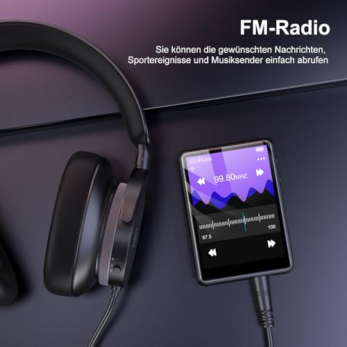 64GB Lettore MP3 Bluetooth 5.3, SWOFY MP3 HiFi Lettore Musicale con Altoparlante Cuffie, Touchscreen da 2,4 Pollici, Lettore MP3 Portatile Bambini con Radio FM, Espandibile fino a 128 GB (Grigio) - 5