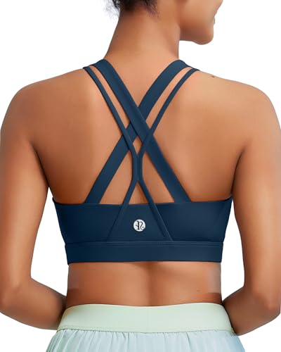 RUNNING GIRL Sports Bra for Women High Support, Criss-Cross Back Padded Strappy Sports Bras Yoga Bra with Removable Cups
