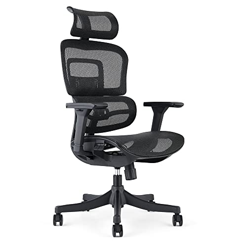 Waytex Draconis - Silla De Oficina Ergonómica, Silla De Oficina De Malla Transpirable, Apoyabrazos Ajustables 3d, Reposacabezas Ajustable, Soporte Lumbar Ultra Cómodo, Color Negro Waytex Draconis - Silla De Oficina Ergonómica, Silla De Oficina De Malla Transpirable, Apoyabrazos Ajustables 3d, Reposacabezas Ajustable, Soporte Lumbar Ultra Cómodo, Color Negro