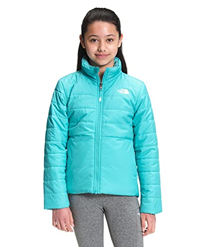 Image of The North Face Girls' Reversible Mossbud Swirl Jacket, Transantarctic Blue, XXS