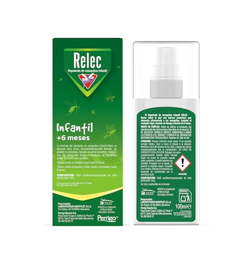 Miniatura 2 de Relec Infantil Spray Repelente Antimosquitos (+6 Meses), 100 ml | Sin alcohol, apto niños y bebés, piel sensible, eficaz contra mosquito tigre, dermatológicamente testado, clima templado