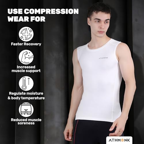 Image of Compression Vest Tank Body Shaper Without Sleeve for Men - Gym Shirt for Men Men Shapewear - Keep Dry Tight Skin Fit - Breathable Inner for Men Sports Wear Workout Gym Sports