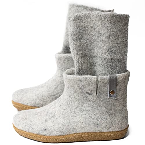 BureBure Felted Wool Ankle Boots with Knitted Leg Warmers Handmade in